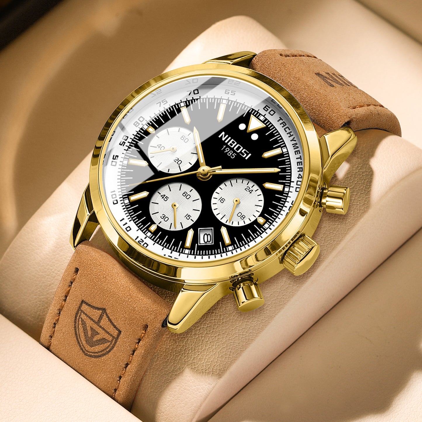 European and American fashion men's watches with large dial calendar display quartz watches