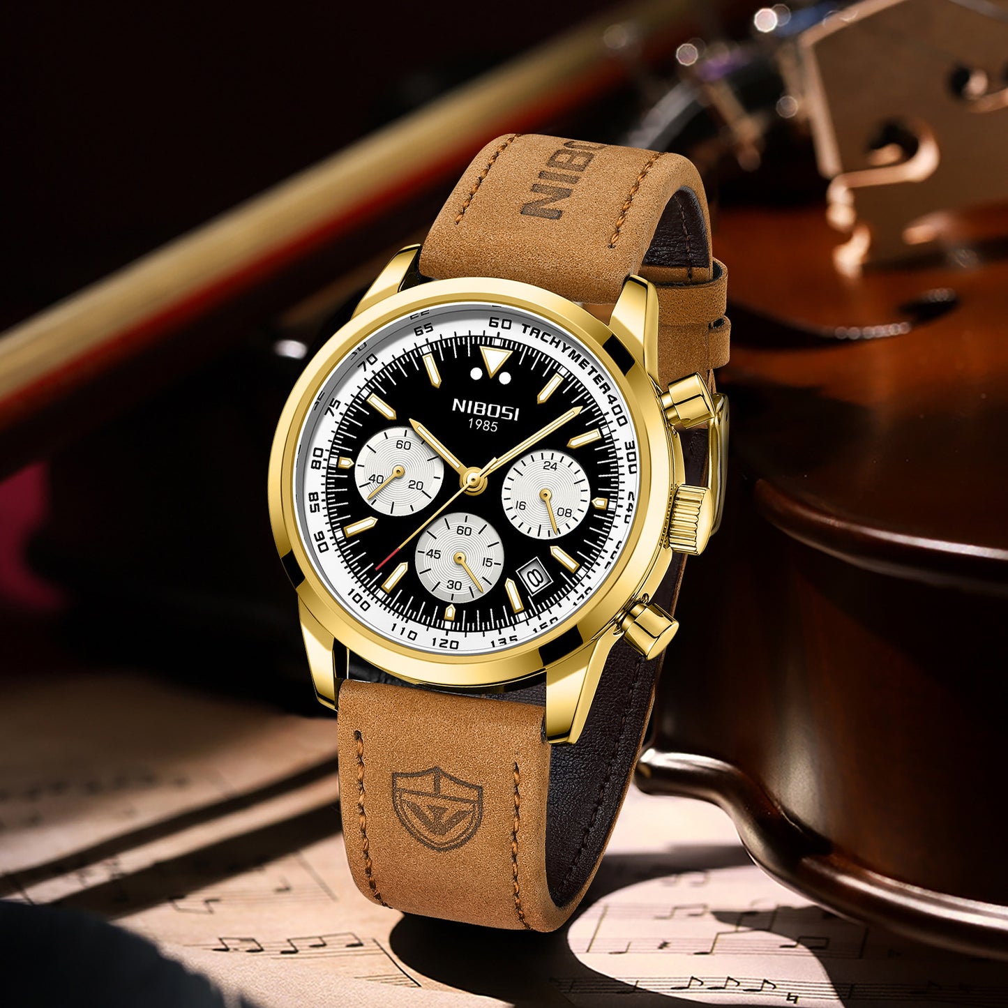 European and American fashion men's watches with large dial calendar display quartz watches