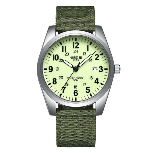 Simple and fashionable student watch, casual and lightweight nylon strap men's watch