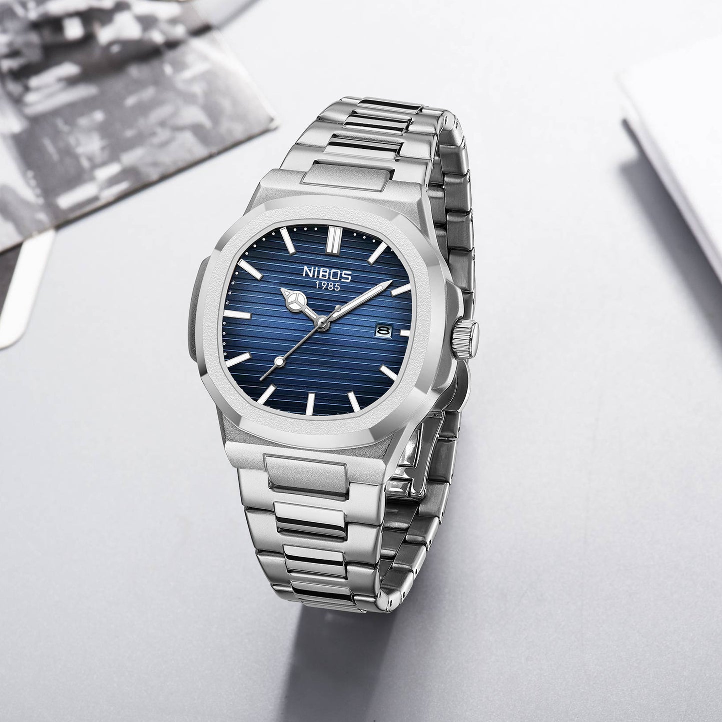 Fashionable business men's watch, foreign trade watch, luminous waterproof steel band quartz watch