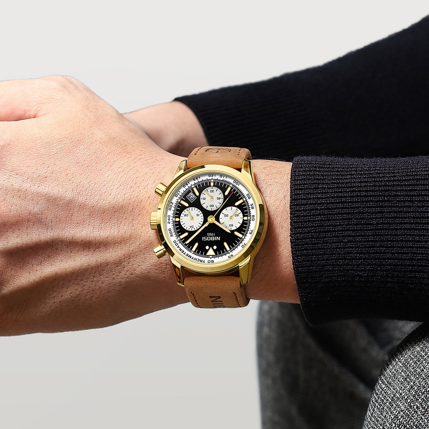 European and American fashion men's watches with large dial calendar display quartz watches