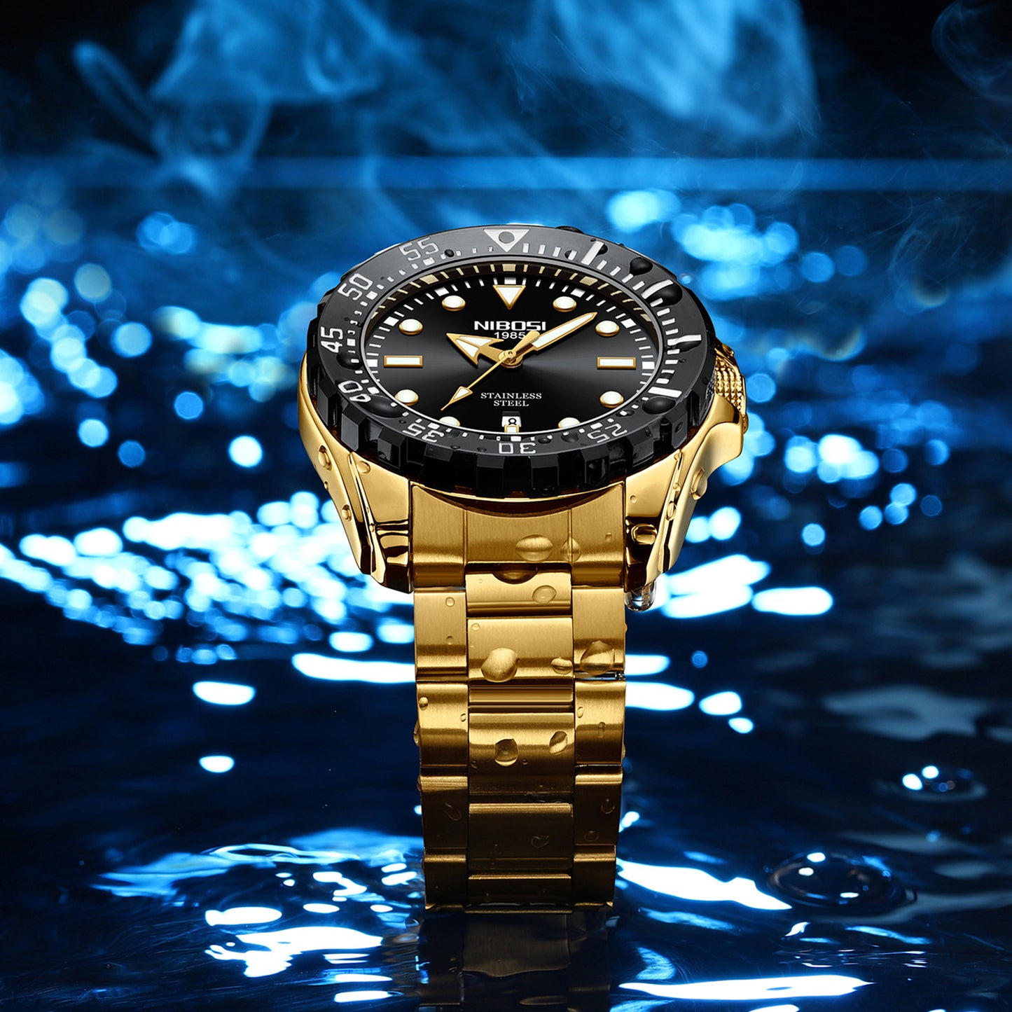 Fashionable and casual men's watch with a rotating bezel, luminous and waterproof quartz watch